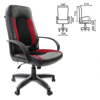 Кресло офисное BRABIX Strike EX-525 (черно-красный) в Сокуре - sokur.mebel54.com | фото