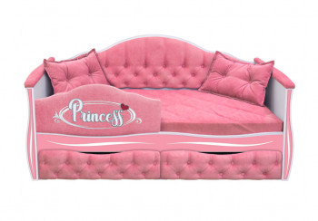 Кровать 160 серии Иллюзия 2 ящика 36 Розовый (мягкий бортик/подушки) в Сокуре - sokur.mebel54.com | фото