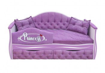 Кровать 160 серии Иллюзия 2 ящика 67 Светло-фиолетовый (подушки/мягкий бортик) в Сокуре - sokur.mebel54.com | фото