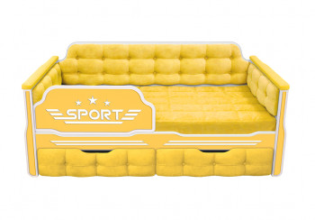Кровать 160 серии Спорт 2 ящика 74 Жёлтый (мягкие боковые накладки) в Сокуре - sokur.mebel54.com | фото