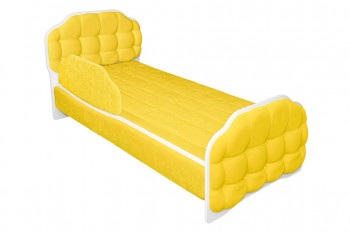 Кровать 170 Атлет 74 Жёлтый (мягкий бортик) в Сокуре - sokur.mebel54.com | фото