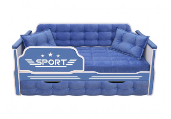 Кровать 190 серии Спорт 1 ящик 85 Синий (подушки) в Сокуре - sokur.mebel54.com | фото