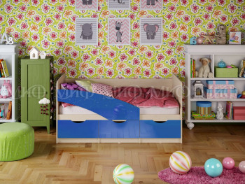 Кровать Бабочки 1,8м (Синий металлик) в Сокуре - sokur.mebel54.com | фото