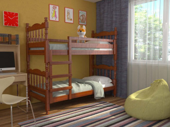 Кровать двухъярусная Соня из массива сосны 800*1890 Орех в Сокуре - sokur.mebel54.com | фото