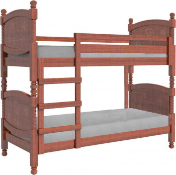 Кровать двухъярусная Валерия из массива сосны 800*1890 Орех в Сокуре - sokur.mebel54.com | фото