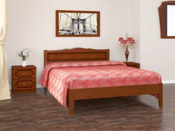 Кровать Карина-7 из массива сосны 1200*2000 Орех в Сокуре - sokur.mebel54.com | фото