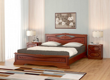 Кровать Карина-7 из массива сосны 1400*2000 Орех в Сокуре - sokur.mebel54.com | фото