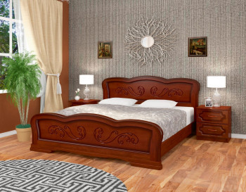 Кровать Карина-8 из массива сосны 1200*2000 Орех в Сокуре - sokur.mebel54.com | фото