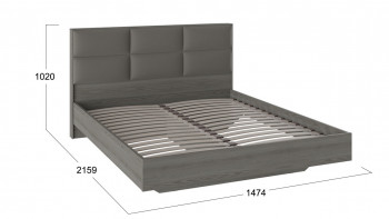 Кровать «Либерти» с мягким изголовьем и подъемным механизмом Хадсон/Ткань Грей/1400 в Сокуре - sokur.mebel54.com | фото