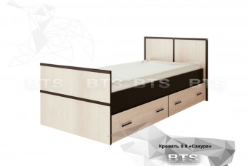 Кровать Сакура с настилом и ящиками 0,9 (Венге/Лоредо) в Сокуре - sokur.mebel54.com | фото