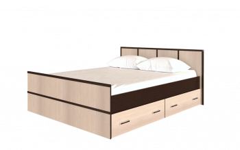 Кровать Сакура с настилом и ящиками 1,4 (Венге/Лоредо) в Сокуре - sokur.mebel54.com | фото