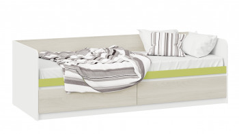 Кровать «Сканди» с 2 ящиками Дуб Гарден/Белый/Зеленый в Сокуре - sokur.mebel54.com | фото