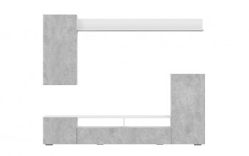 Мебель для гостиной МГС 4 (Белый/Цемент светлый) в Сокуре - sokur.mebel54.com | фото