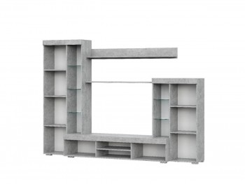 Мебель для гостиной МГС 5 Цемент светлый / Белый в Сокуре - sokur.mebel54.com | фото