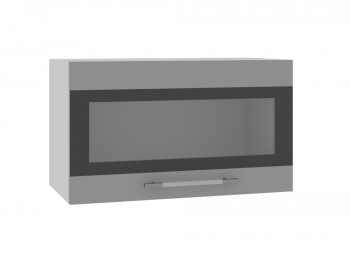 Норд ШВГС 600 Шкаф верхний горизонтальный со стеклом (Софт черный/корпус Венге) в Сокуре - sokur.mebel54.com | фото