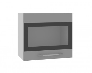 Ройс ВПГСФ 500 Шкаф верхний горизонтальный со стеклом с фотопечатью высокий (Графит софт/корпус Серый) в Сокуре - sokur.mebel54.com | фото