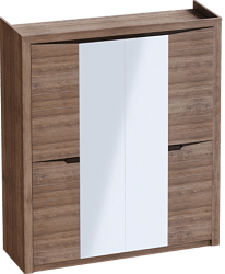 Шкаф четырехдверный Соренто с комплектом полок (3 шт)Дуб стирлинг/Кофе структурный матовый в Сокуре - sokur.mebel54.com | фото
