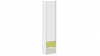 Шкаф для белья комбинированный «Сканди» Дуб Гарден/Белый/Зеленый в Сокуре - sokur.mebel54.com | фото