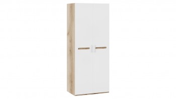Шкаф для одежды с 2-мя дверями «Фьюжн» Дуб Делано/Белый глянец в Сокуре - sokur.mebel54.com | фото