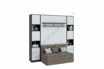 Шкаф-кровать с диваном БЕЛА с полкой ножкой в Сокуре - sokur.mebel54.com | фото