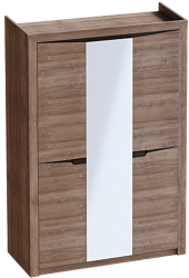 Шкаф трехдверный Соренто Дуб стирлинг/Кофе структурный матовый в Сокуре - sokur.mebel54.com | фото