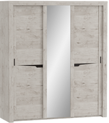 Шкаф трехдверный Соренто с раздвижными дверями Дуб бонифаций/Кофе структурный матовый в Сокуре - sokur.mebel54.com | фото