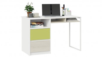Стол письменный с ящиками «Сканди» Дуб Гарден/Белый/Зеленый в Сокуре - sokur.mebel54.com | фото
